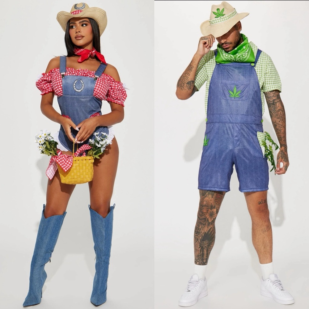 Matching Halloween Couple Farmer Costume Set